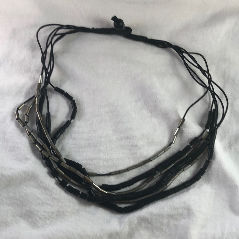 Black beaded necklace